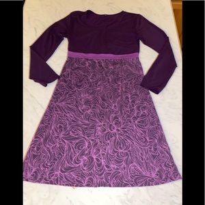 Prana purple Knit Stretch dress xl swirl print
